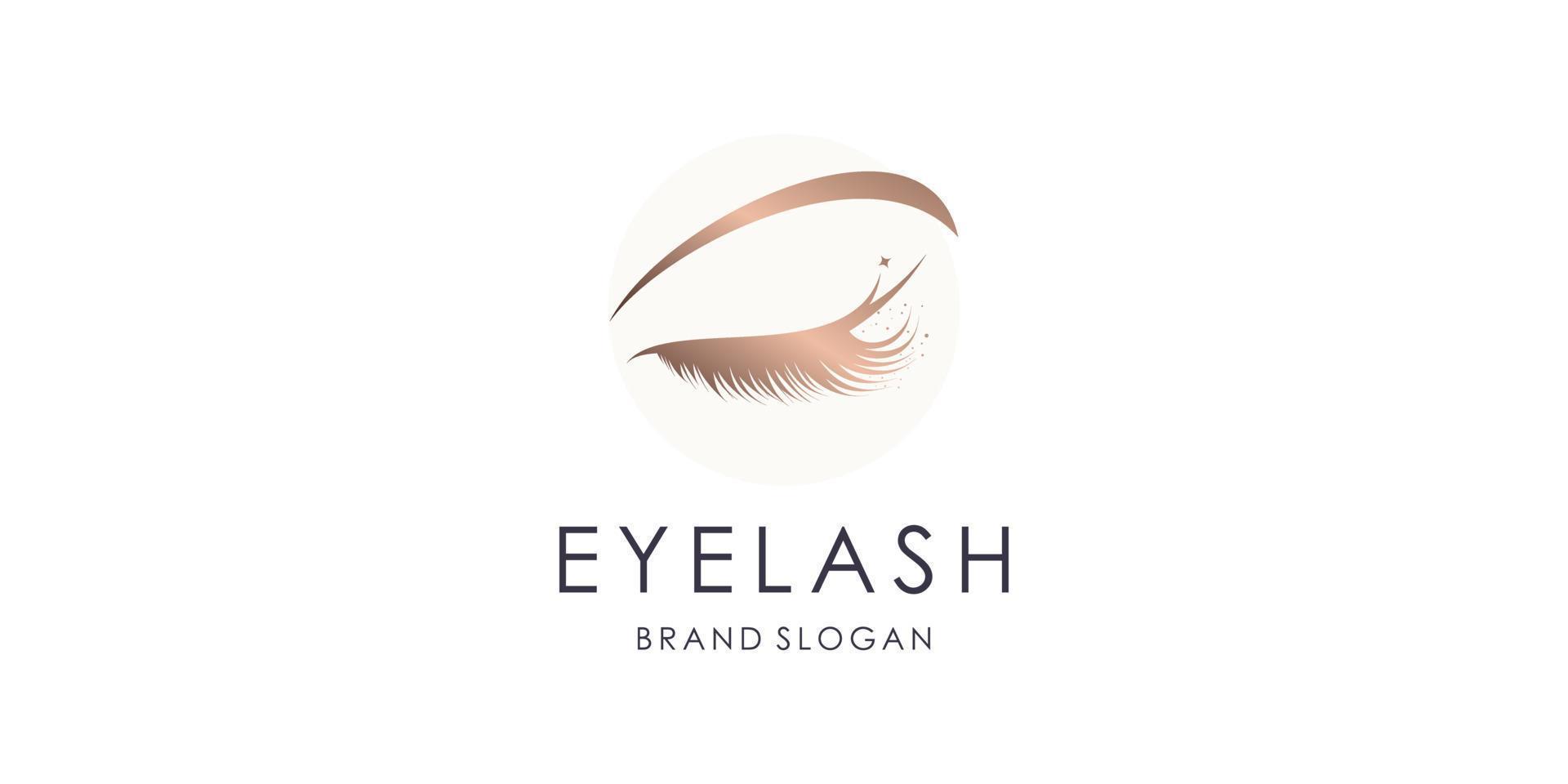 Eyelash logo with creative and unique style Premium Vector