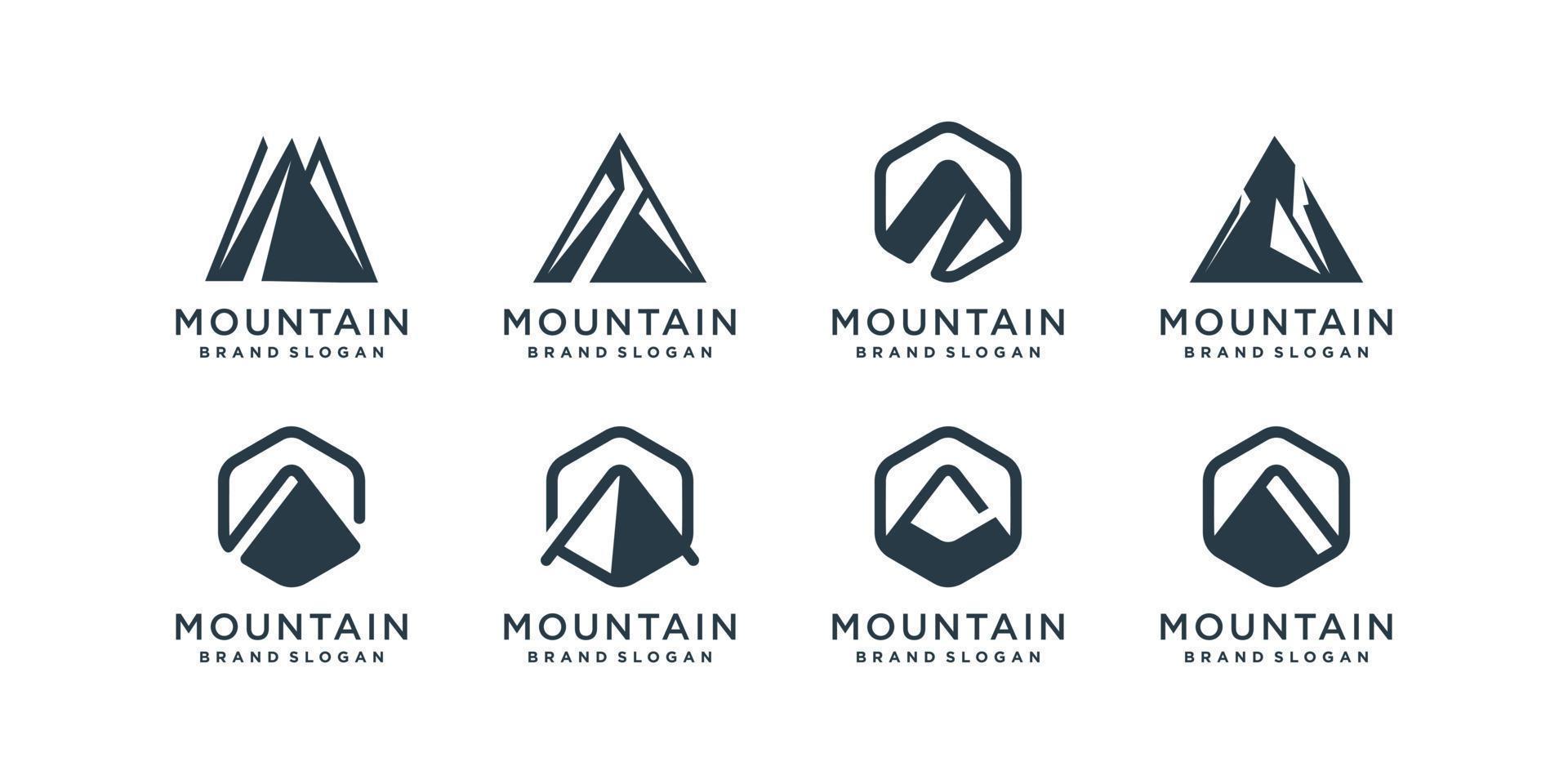 colección de logotipos de montaña con vector premium de diseño creativo