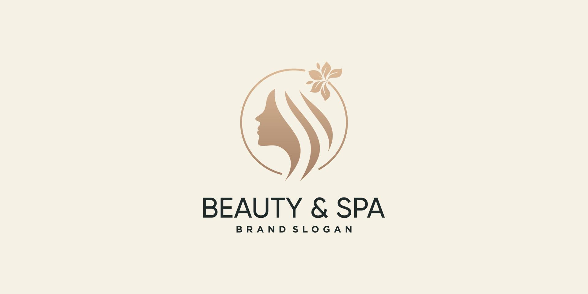 diseño de logotipo de belleza con vector premium de concepto abstracto creativo