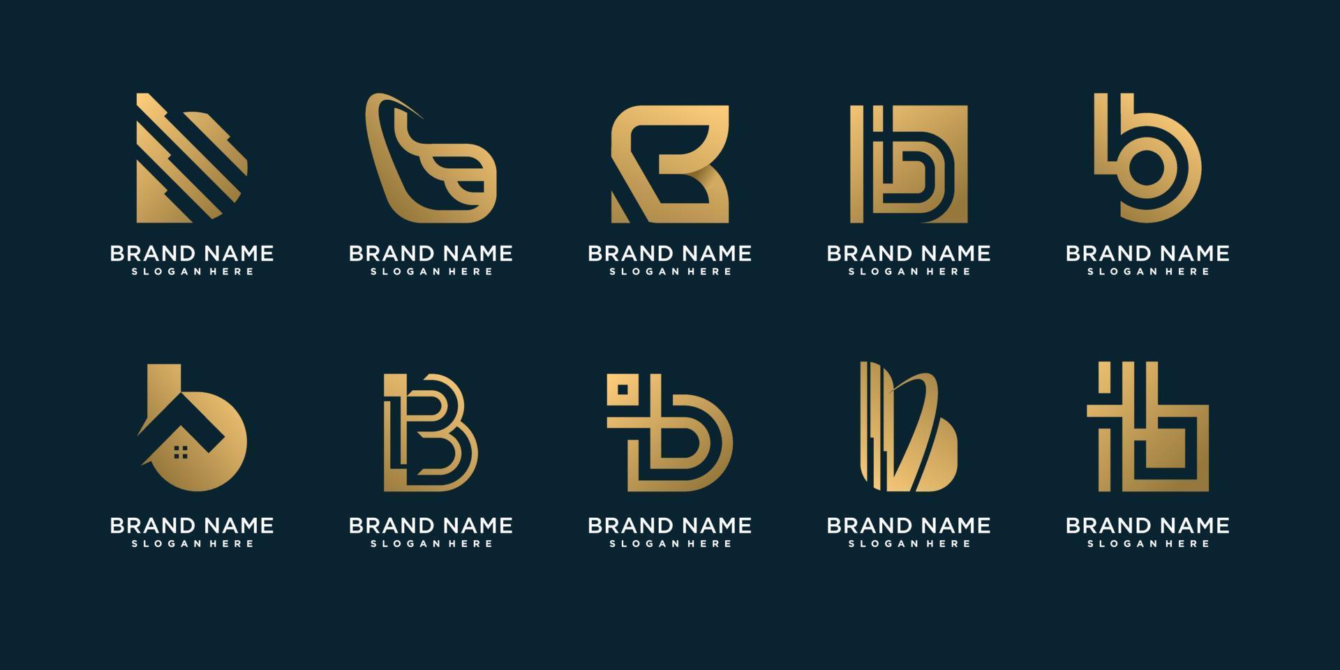 Letter B logo with creative element concept for initial or business Premium Vector