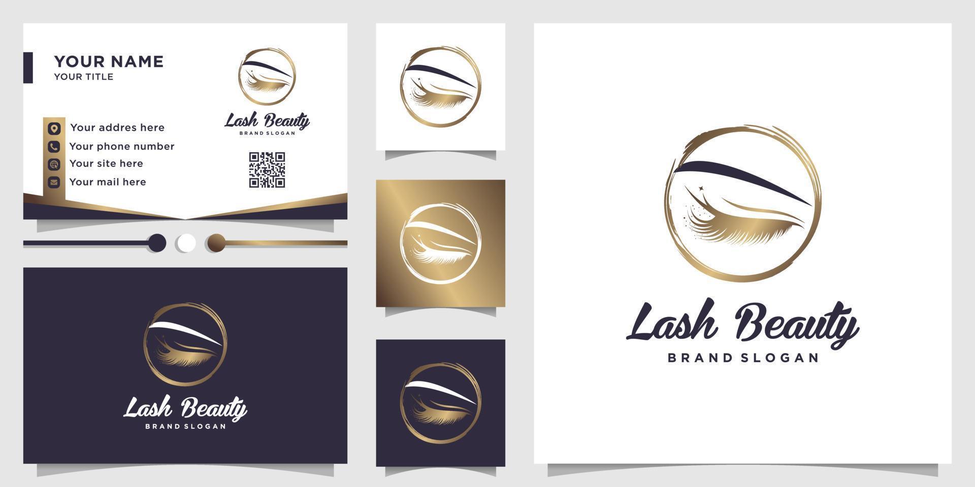 Eyelash logo with creative and unique style Premium Vector