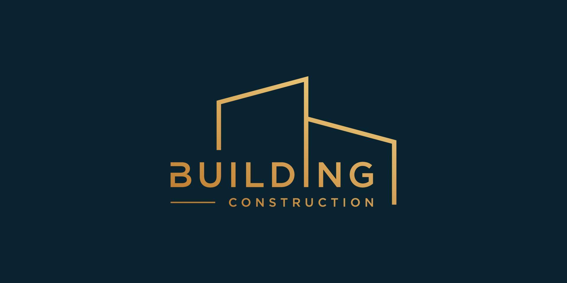 Building logo design with creative concept Premium Vector