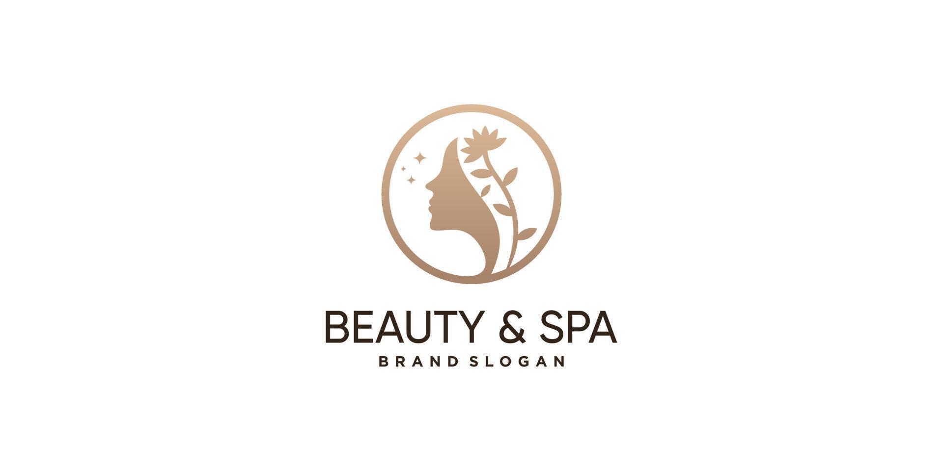 diseño de logotipo de belleza con vector premium de concepto abstracto creativo