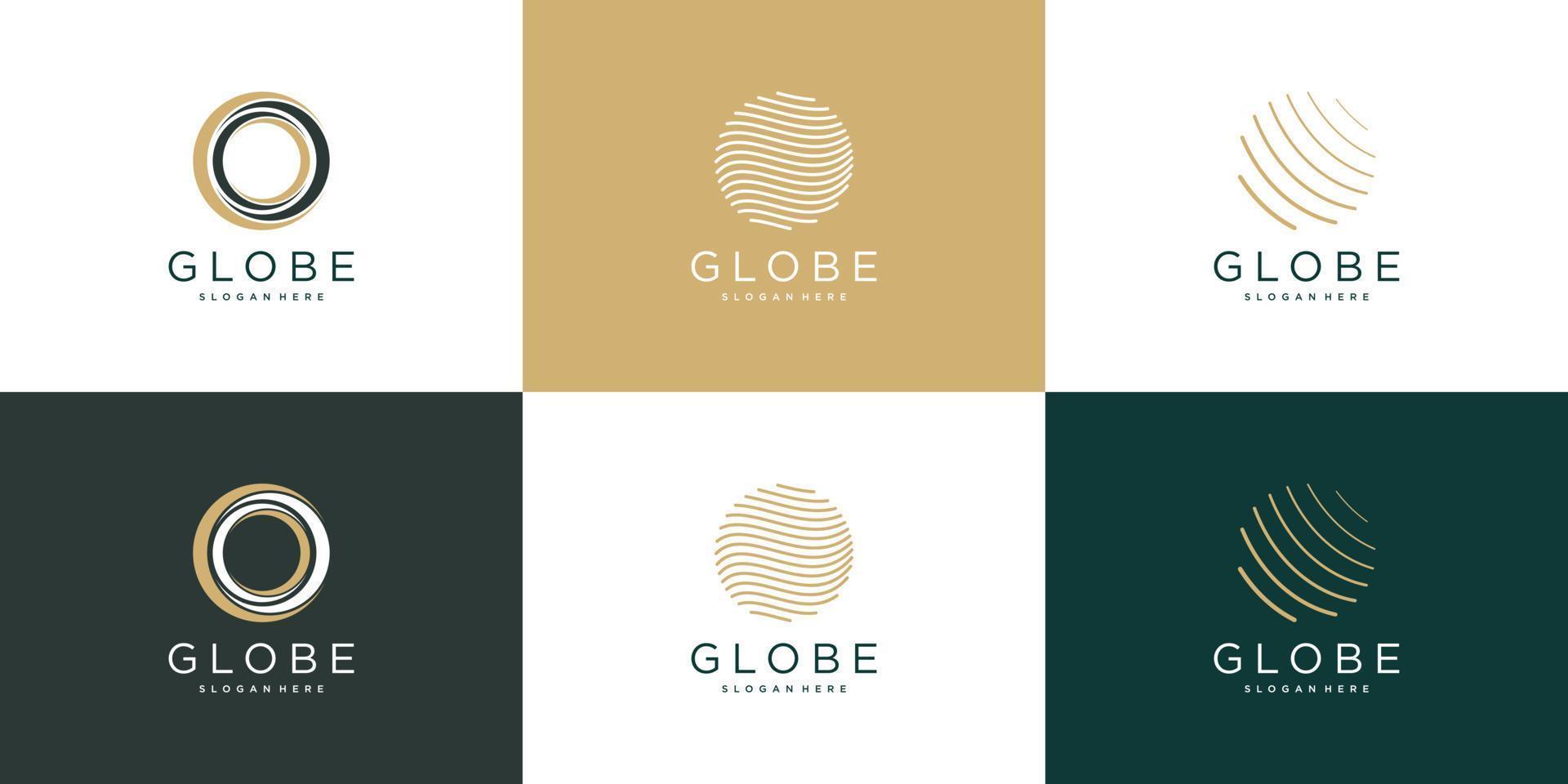 Global logo design with creative unique concept Premium Vector