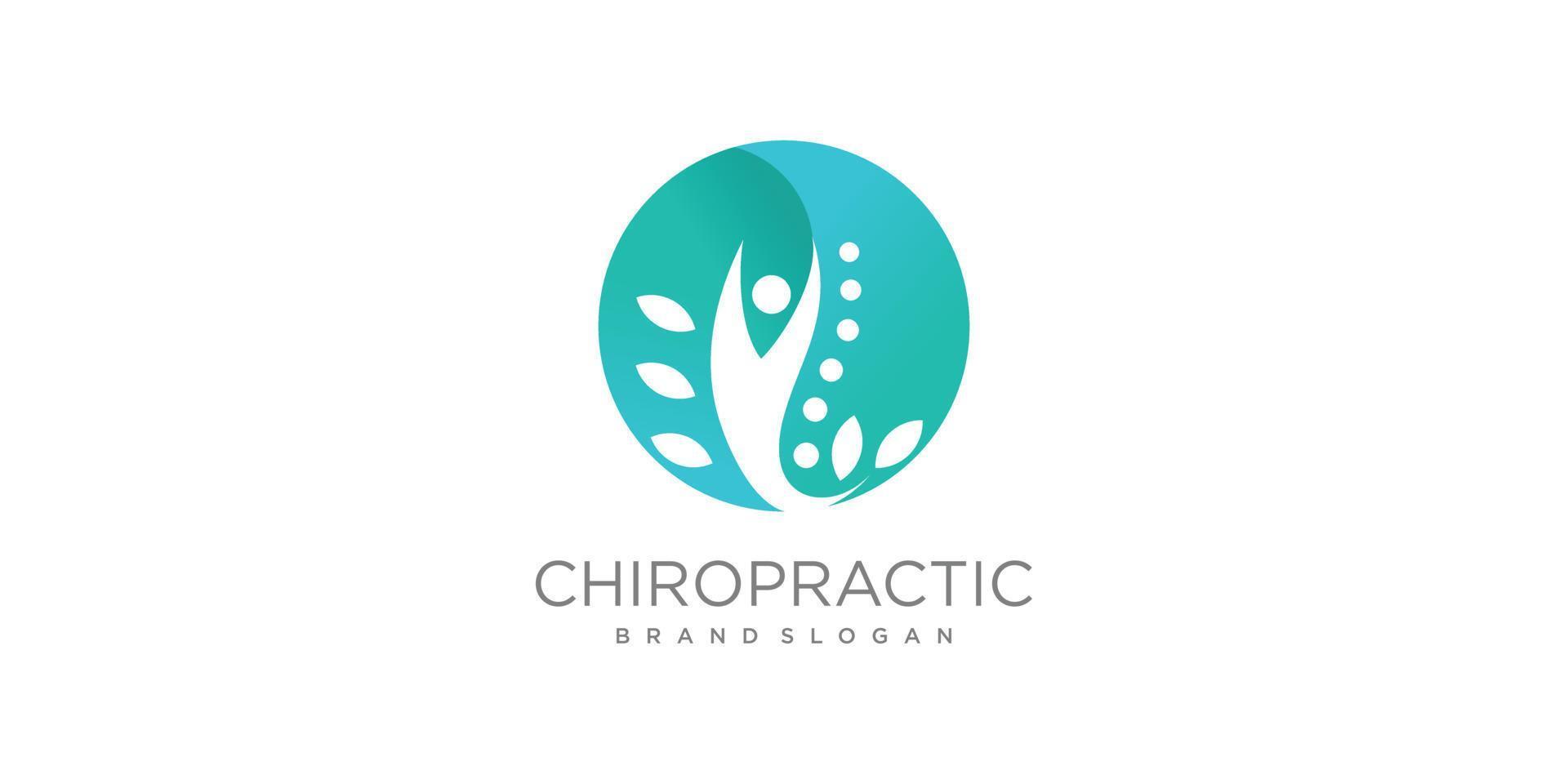 Chiropractic vector icon logo design with modern unique style Premium Vector