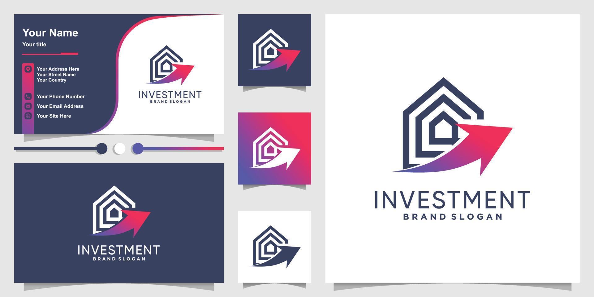 logotipo de empresa para empresas de construcción e hipotecas vector premium
