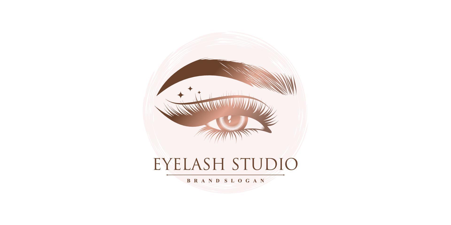 Beauty eyelash logo design Premium Vector