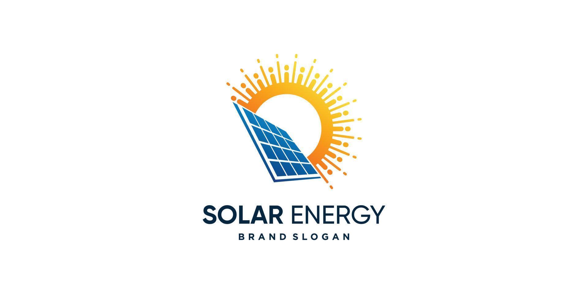 diseño de logotipo solar con vector premium de concepto creativo moderno