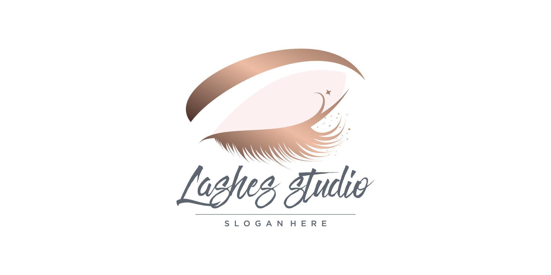 Eyelashes logo design vector with creative and unique style