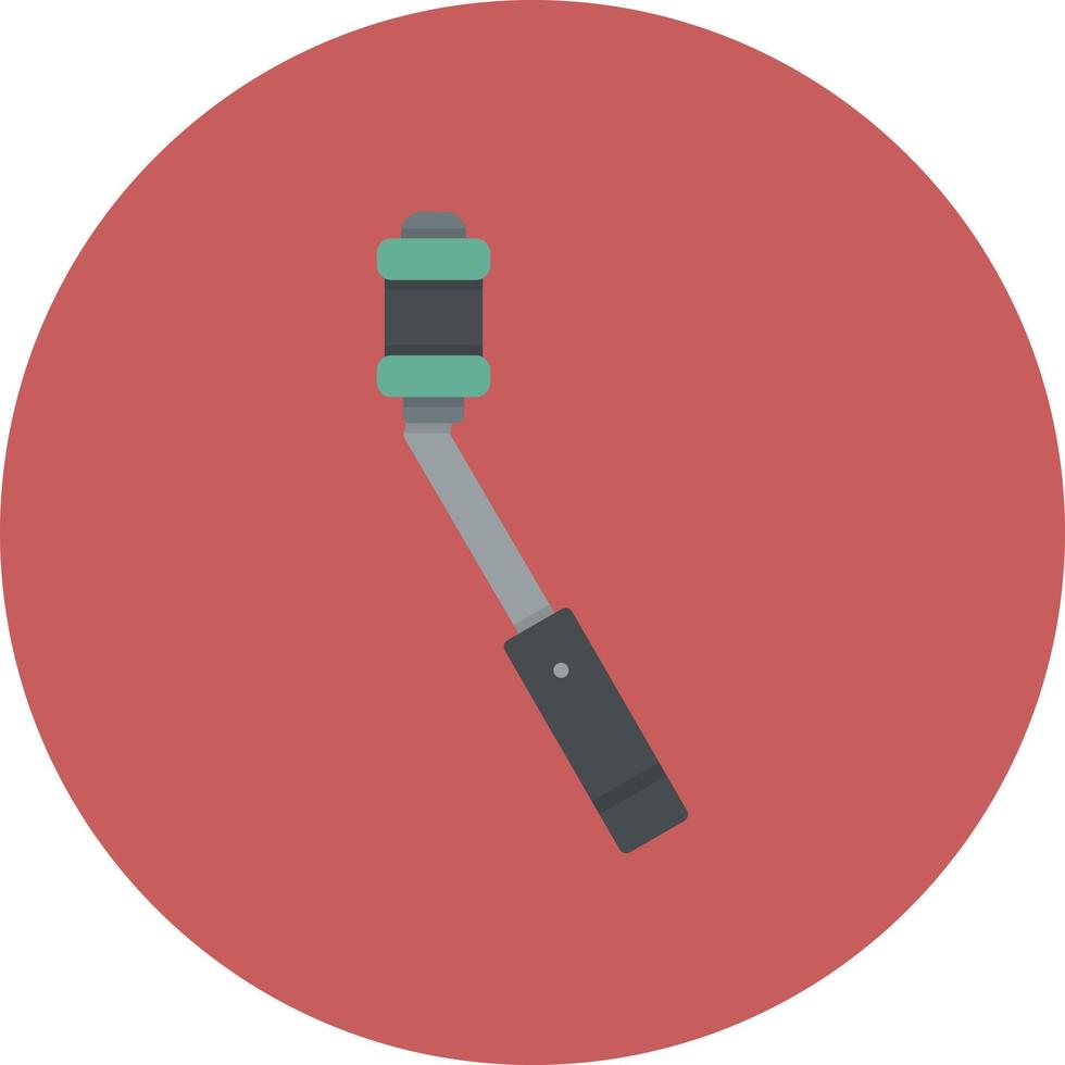 Selfie Stick Flat Circle Multicolor vector