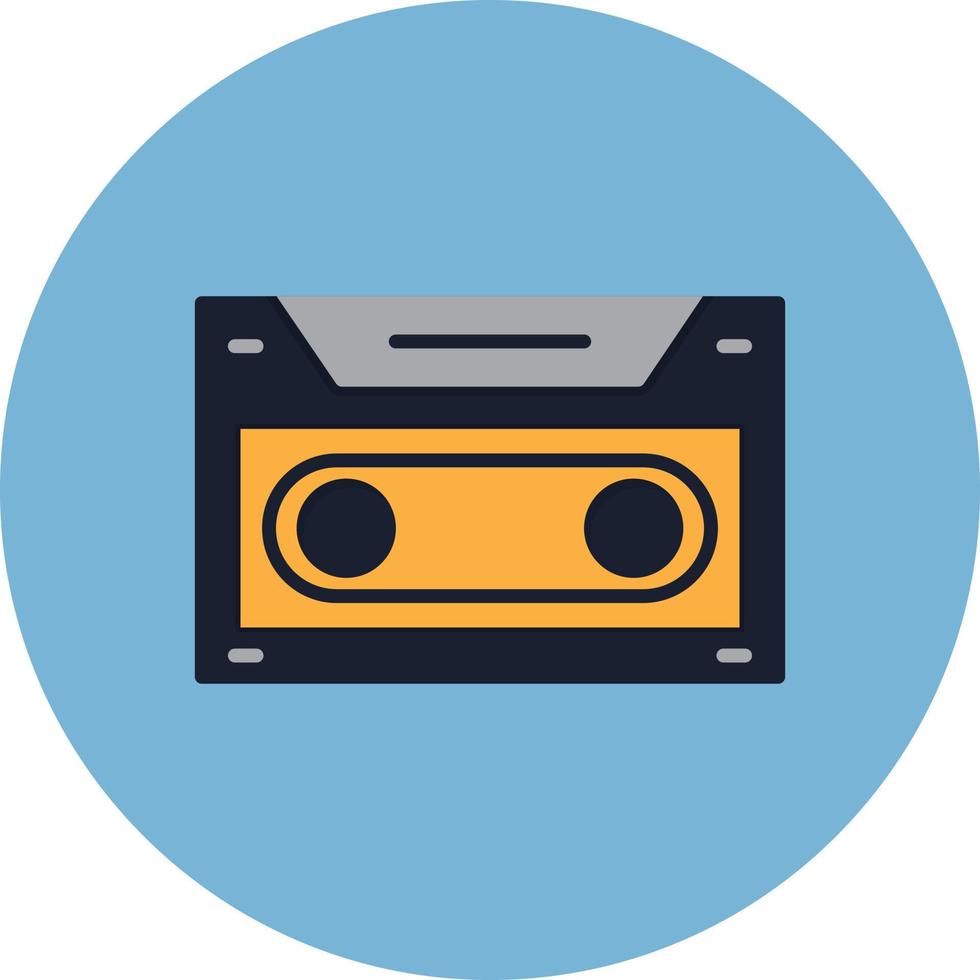 Cassette Flat Circle Multicolor vector