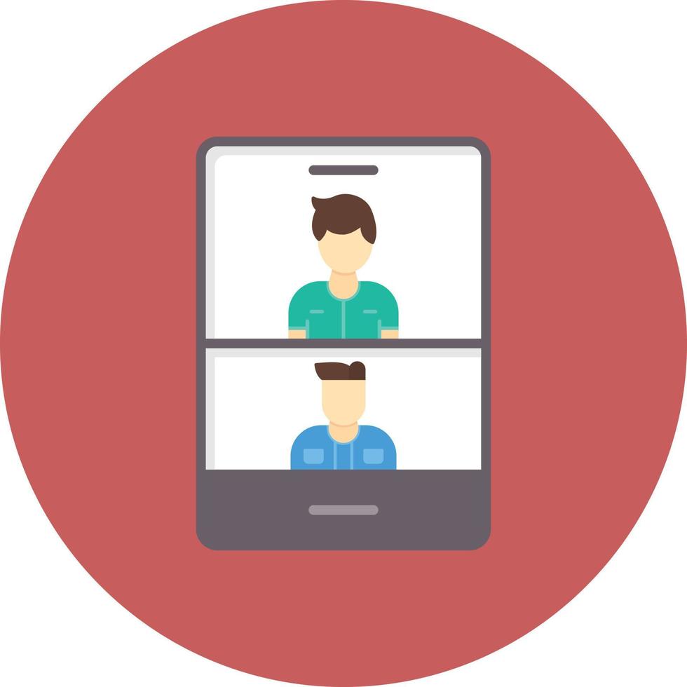Video Calling Flat Circle Multicolor vector
