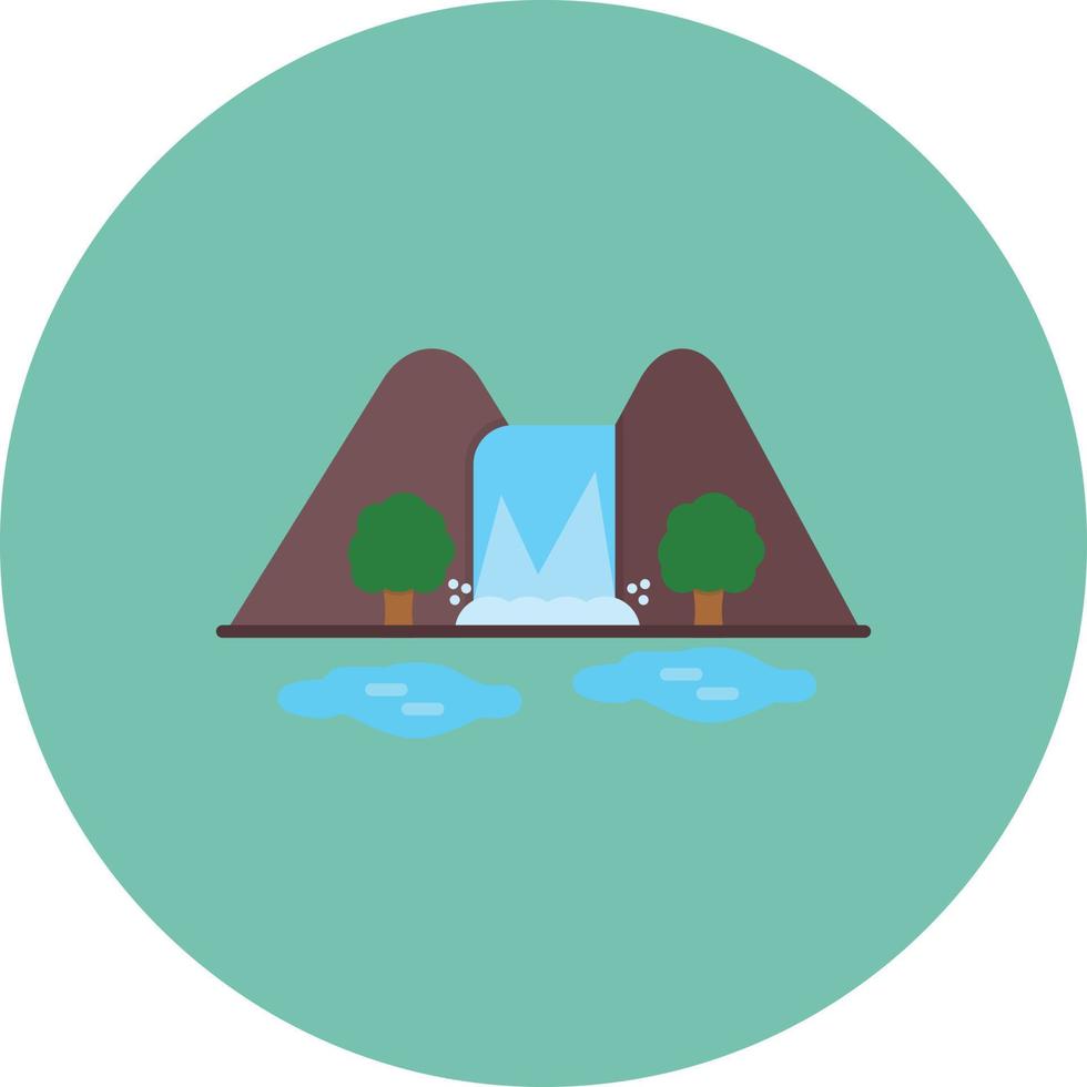 Waterfall Flat Circle Multicolor vector