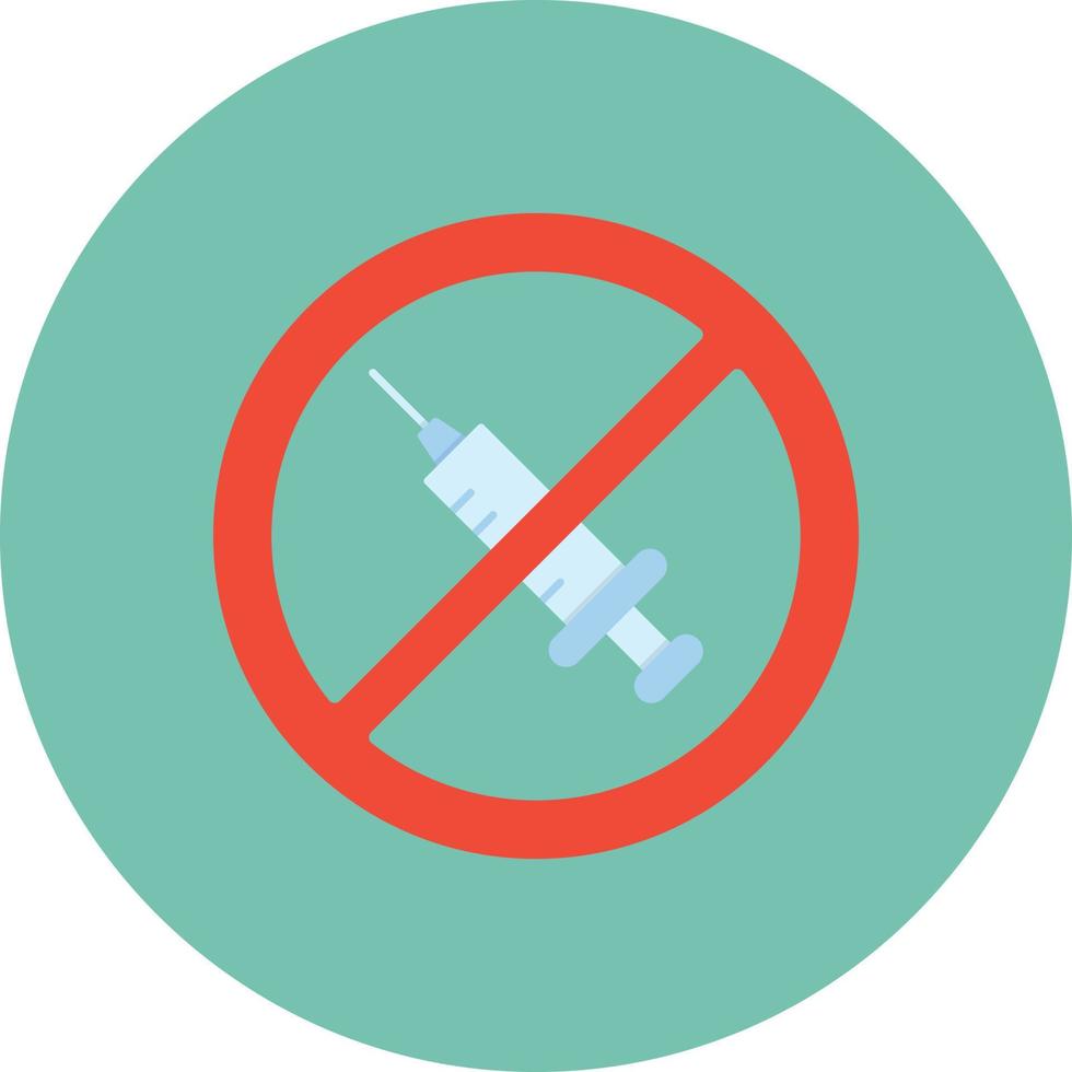 No Vaccines Flat Circle Multicolor vector