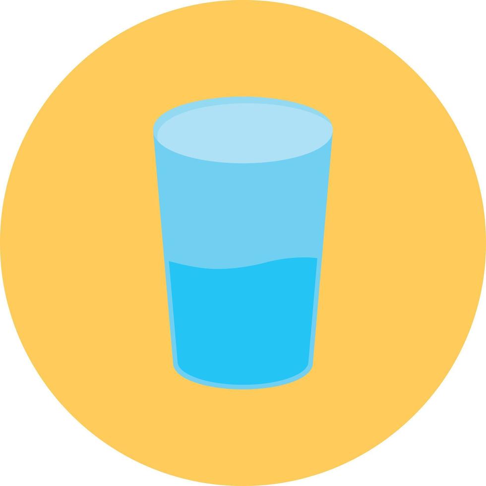 Glass Of Water Flat Circle Multicolor vector