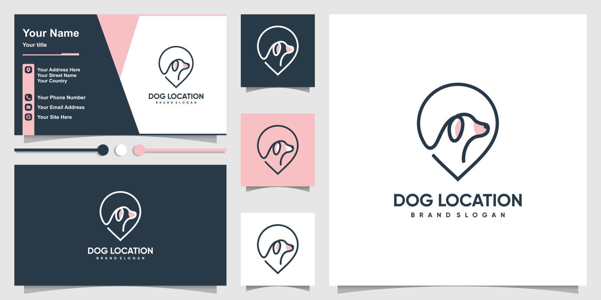 Pet location logo design with modern abstract concept Premium Vector