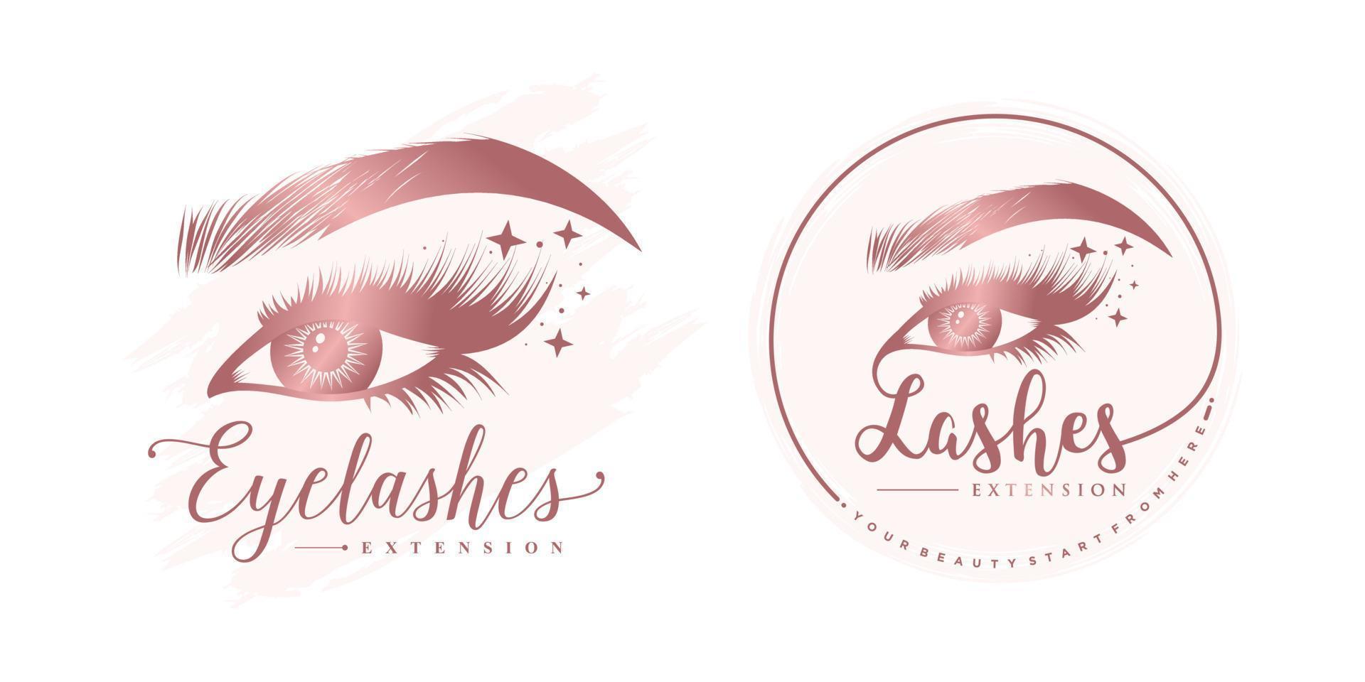 Eyelashes vector icon logo design with modern beauty concept Premium Vector