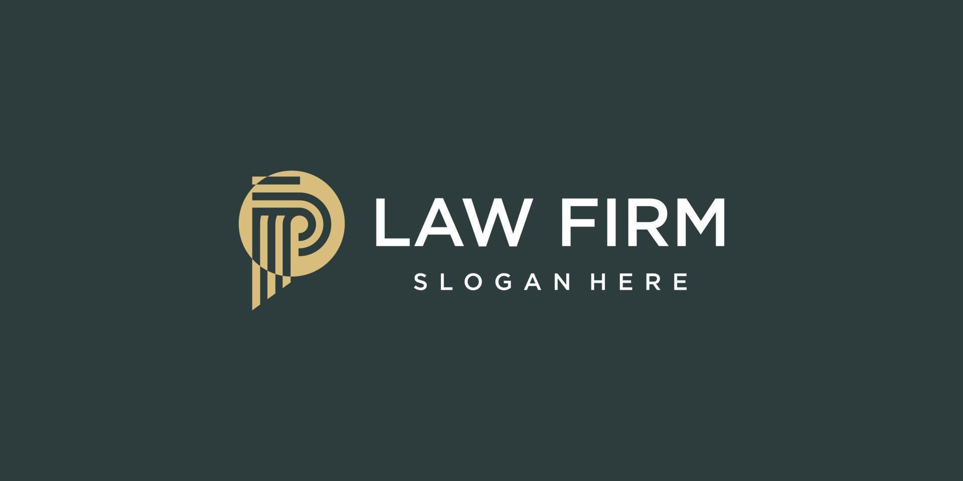 Law logo with letter P style Premium Vector