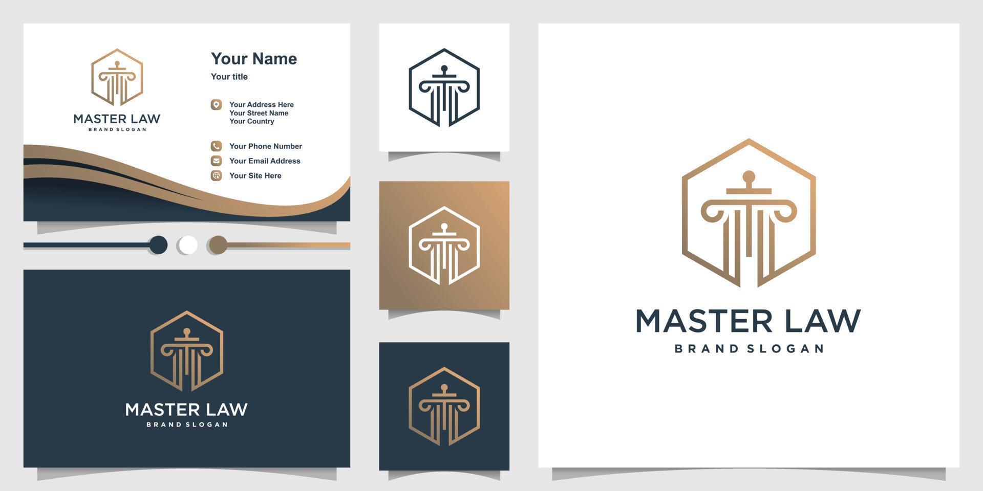 Law logo with modern creative style Premium Vector