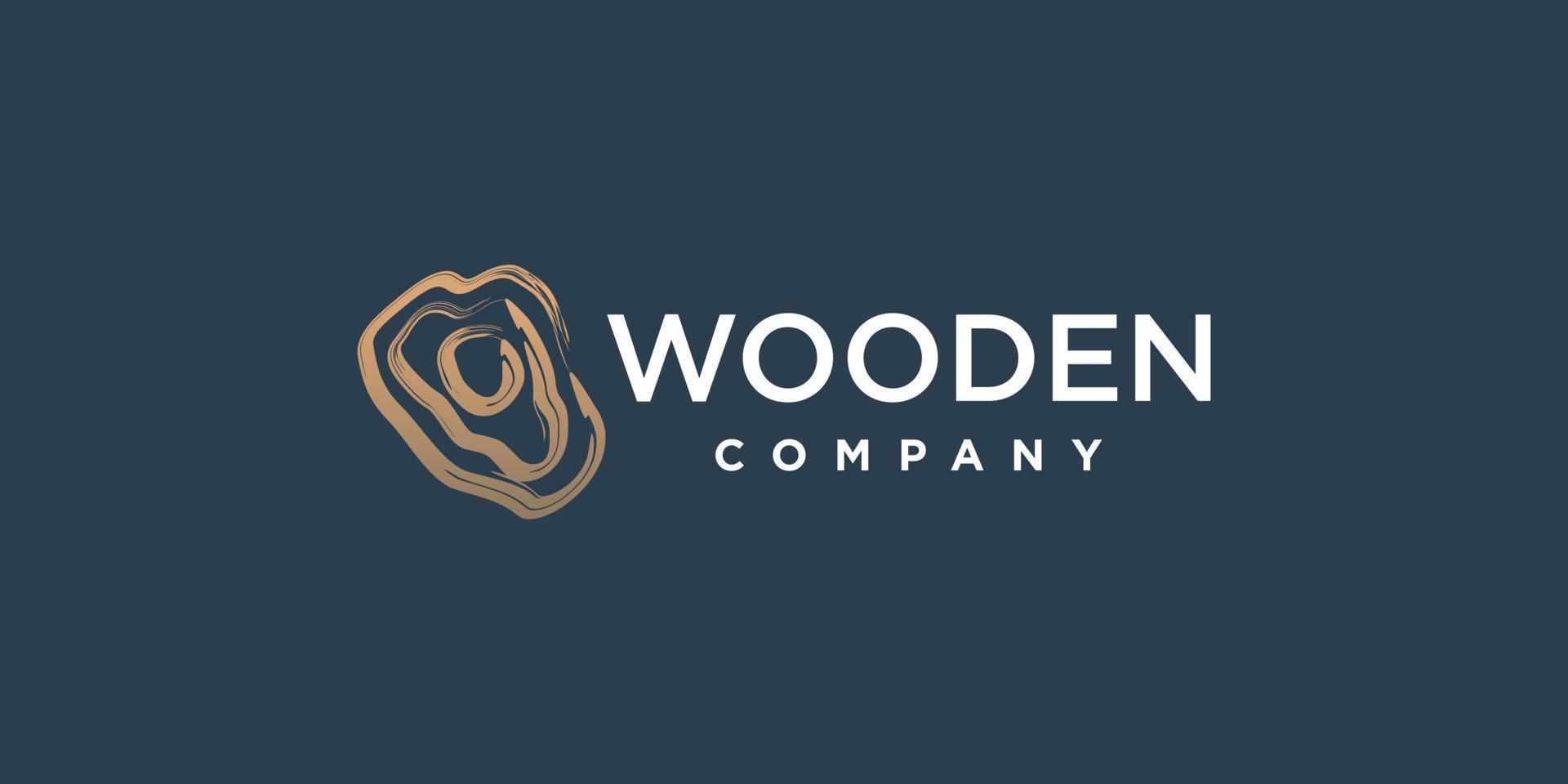 Wood logo design with modern abstract concept Premium Vector