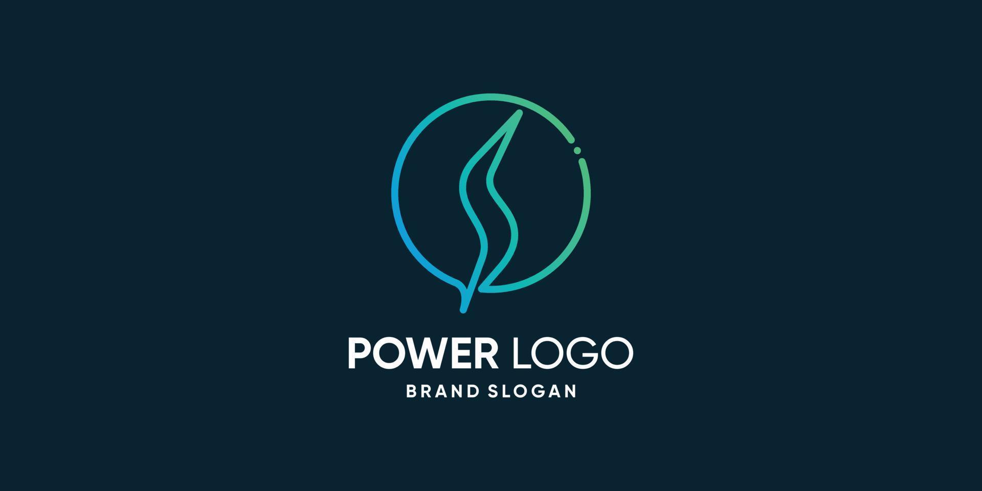 diseño de logotipo de vector de icono de energía con vector premium de concepto moderno y fresco