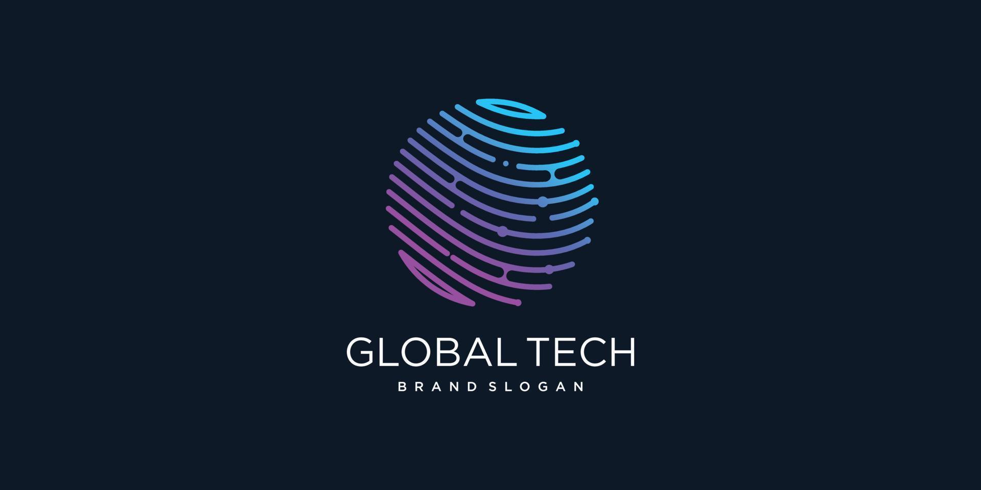 Global logo design with creative unique concept Premium Vector