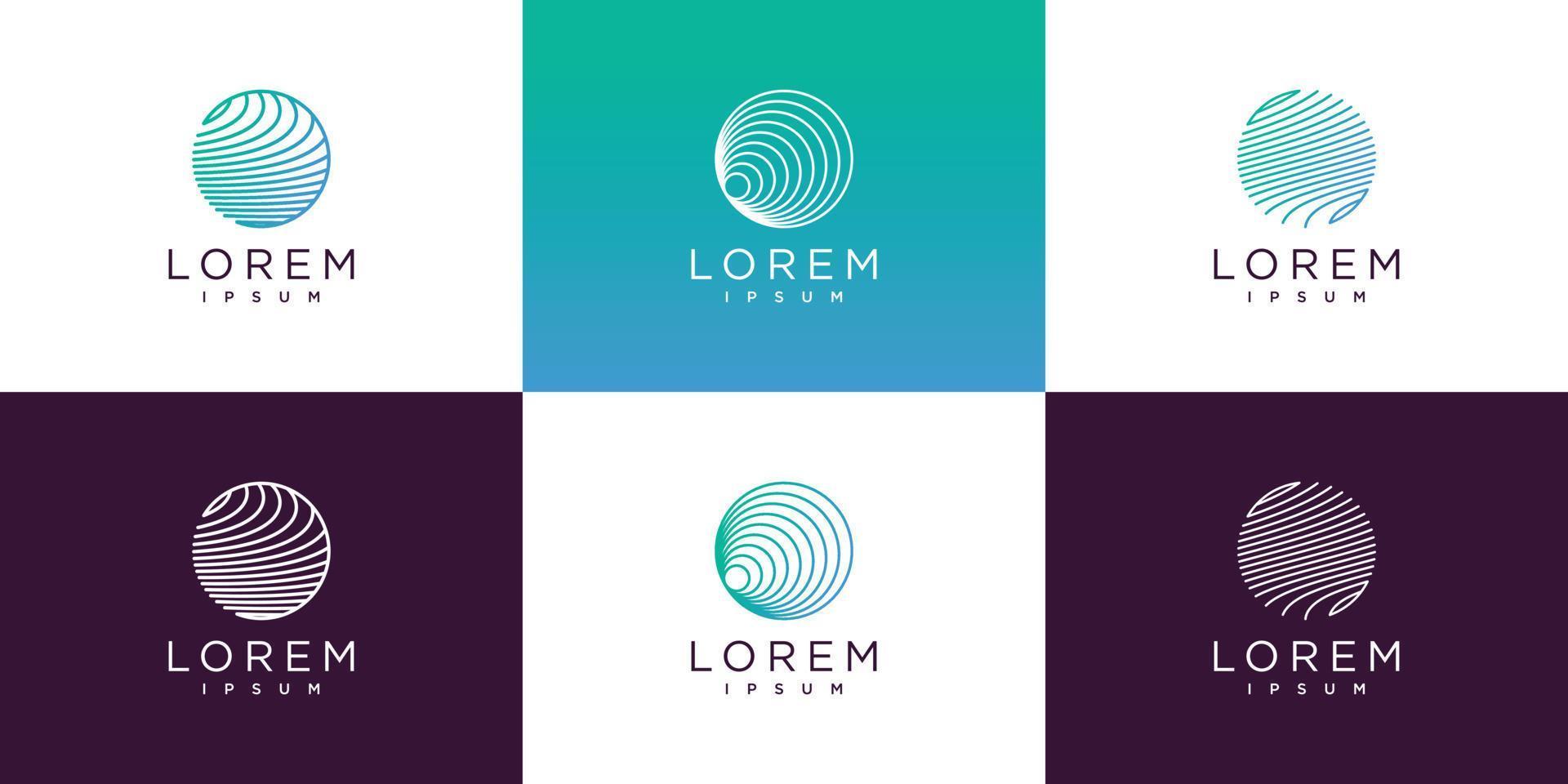 Global logo design with creative unique concept Premium Vector