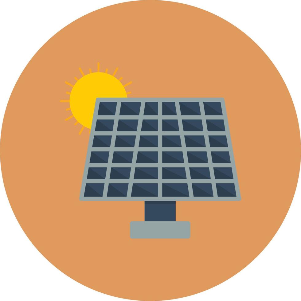 Solar Panel Flat Circle Multicolor vector