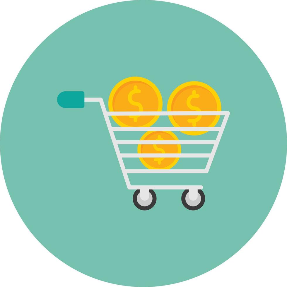 Cart Flat Circle Multicolor vector