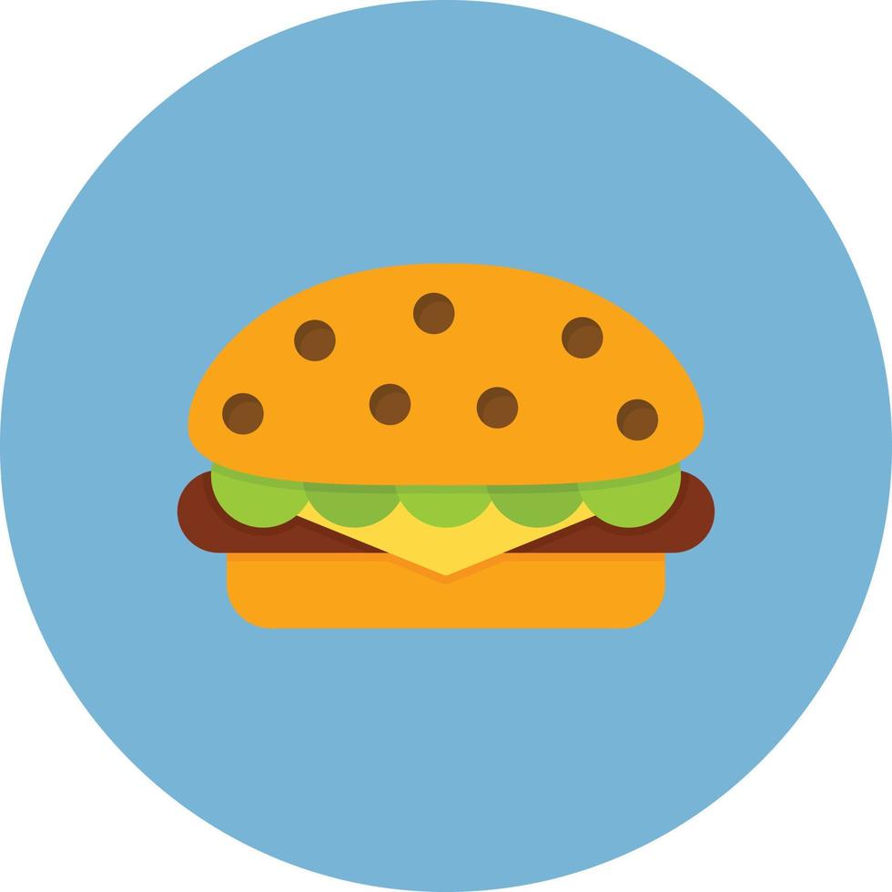 hamburguesa círculo plano multicolor vector