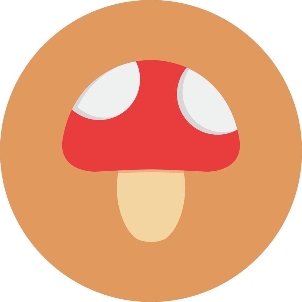 Mushroom Flat Circle Multicolor vector