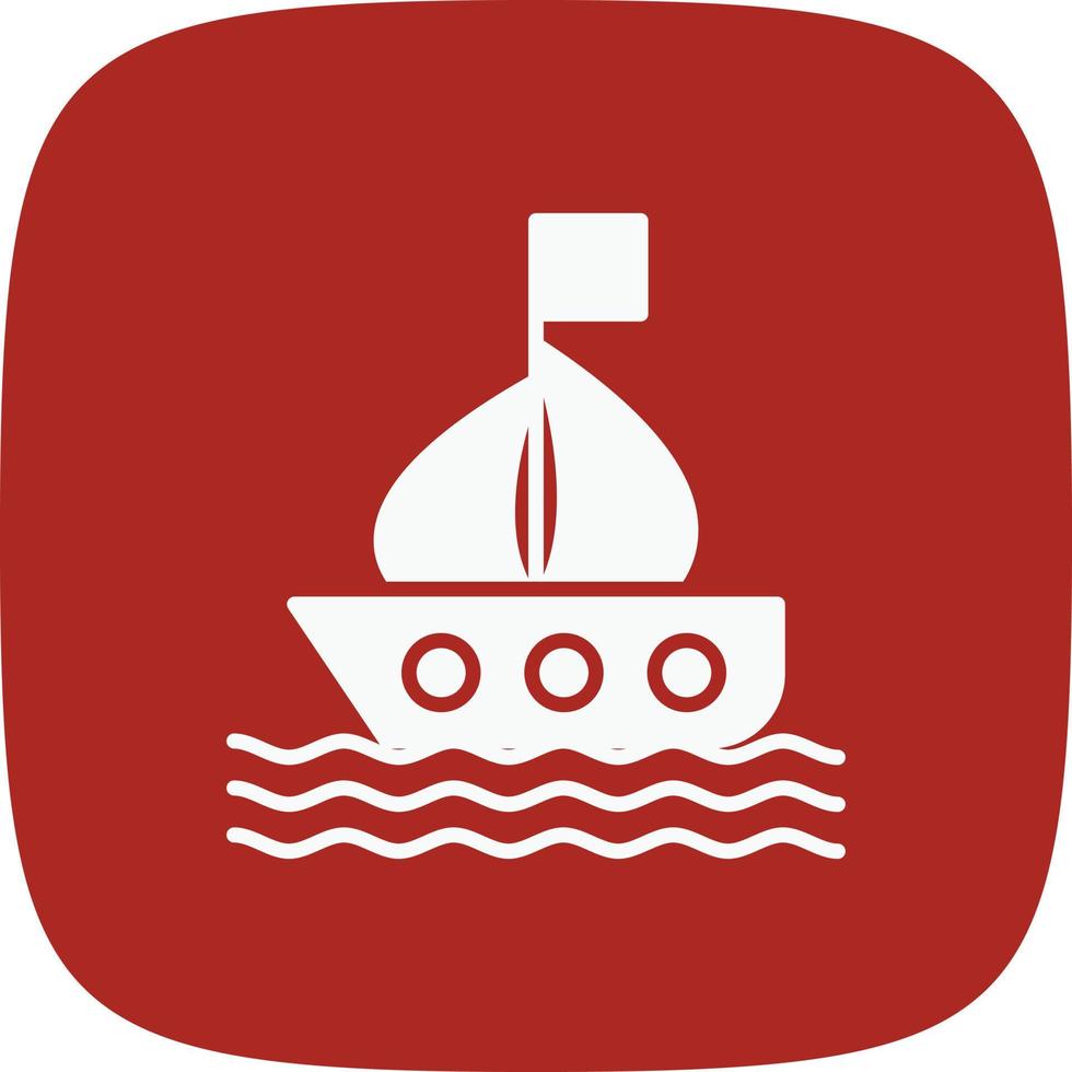 Boat Glyph Round Corner vector