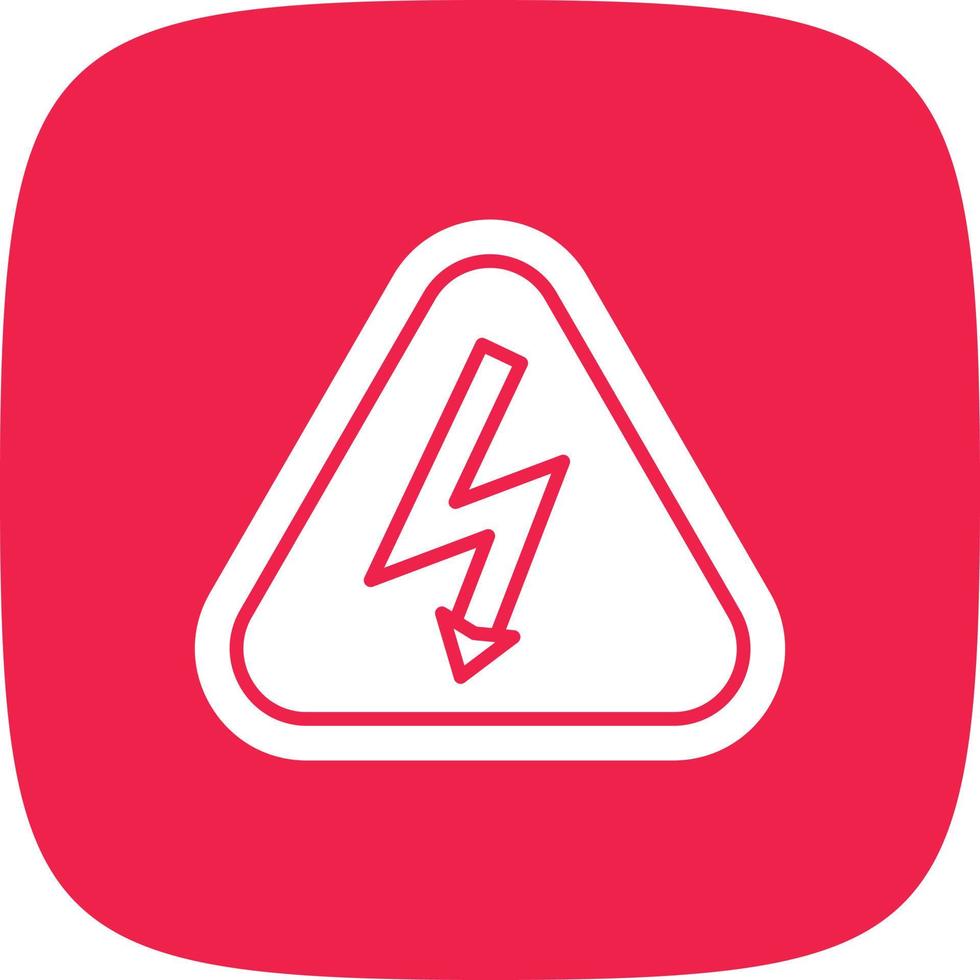 Electrical Hazard Glyph Round Corner vector
