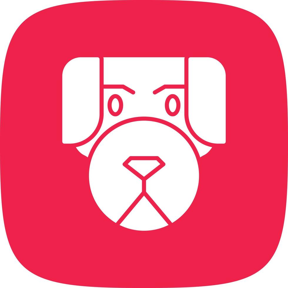 Dog Glyph Round Corner vector
