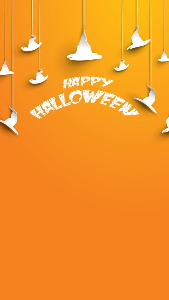 Halloween background with paper art carving style. banner, poster, Flyer or invitation template party. Vector illustration.