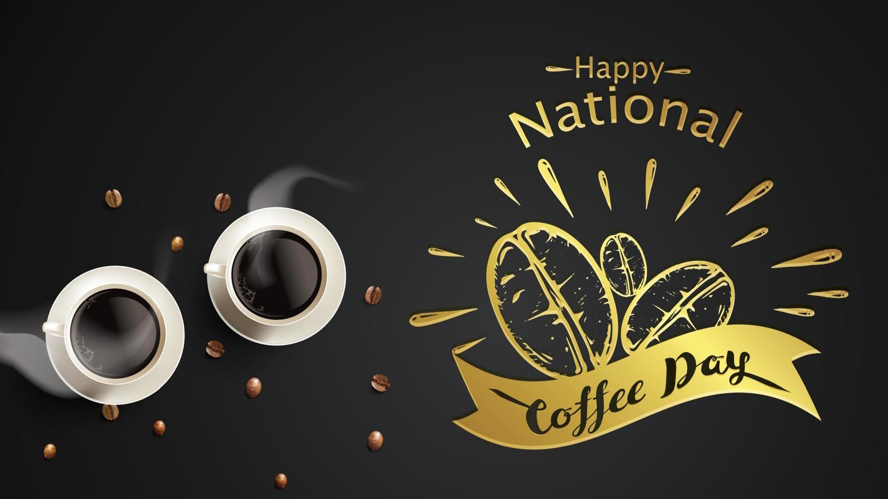 dia internacional o nacional del cafe vector