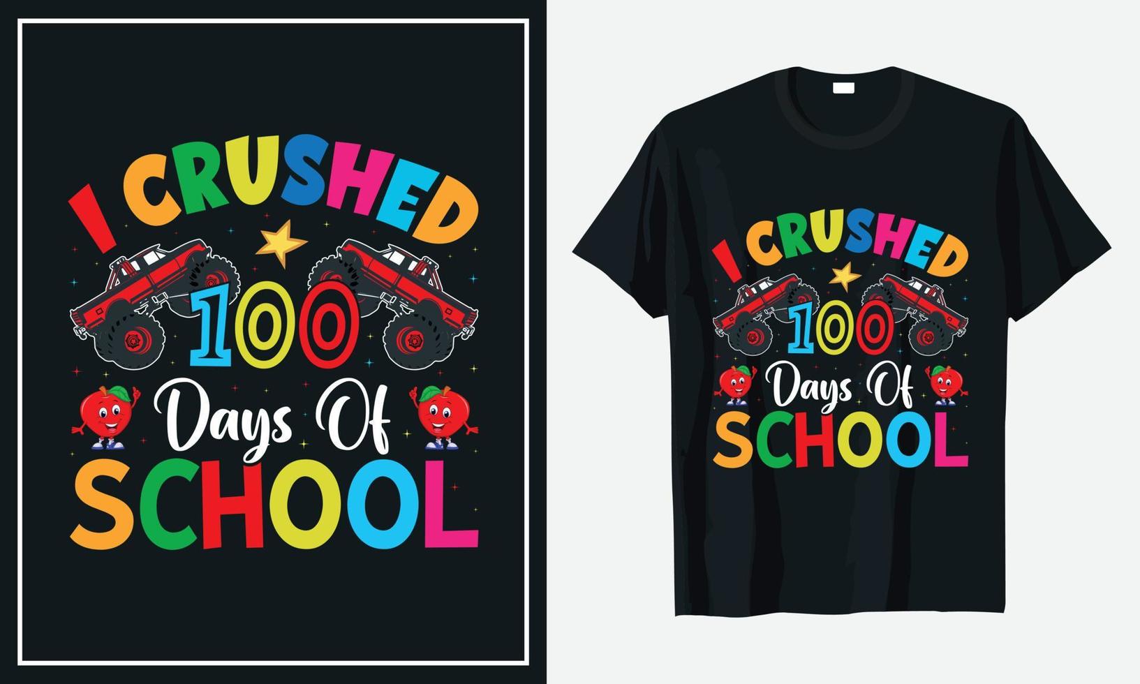 100 Days Of School T-shirt Design Vector