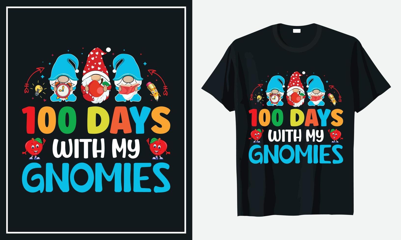 100 Days Of School T-shirt Design Vector