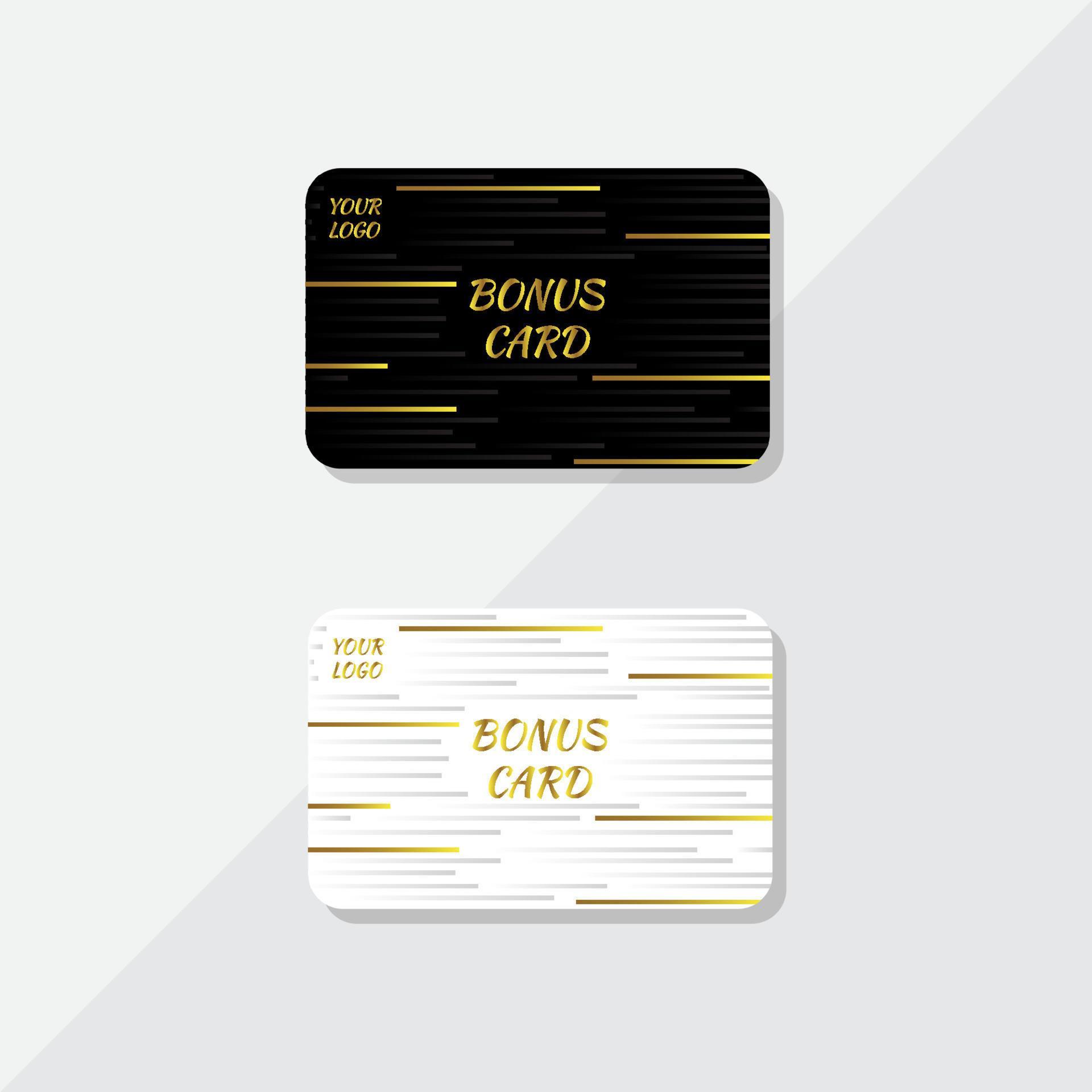 Bonus card with horizontal lines in the background. Formal dark and