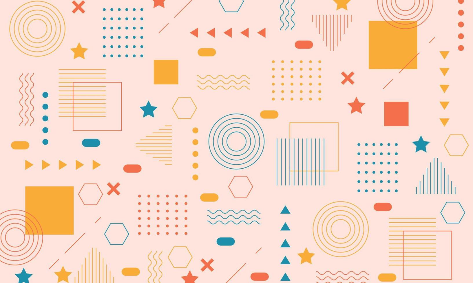 Abstract flat geometric background design vector