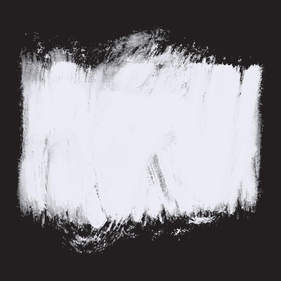 White oil acrylic paint over black background. White art brush paint