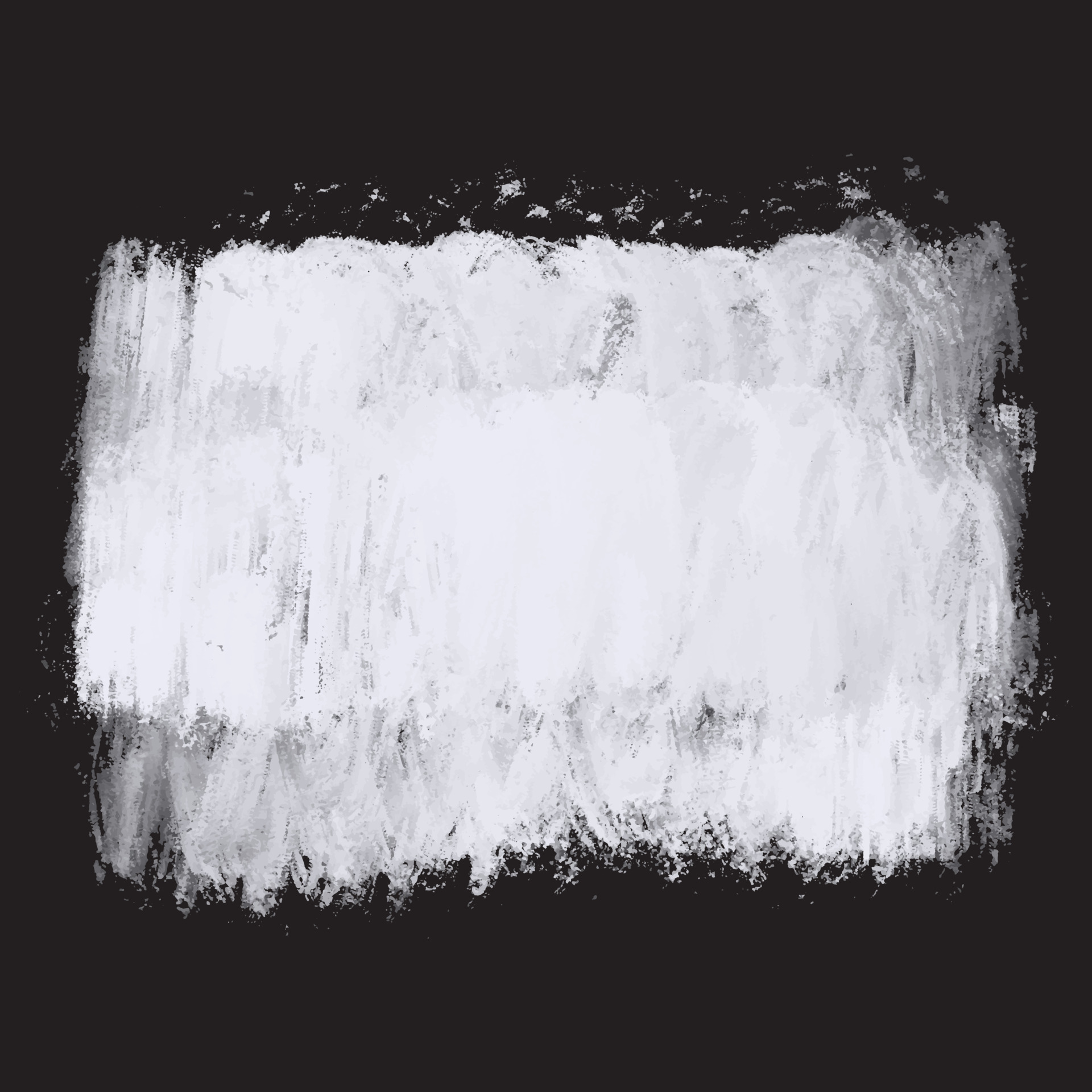 White oil acrylic paint over black background. White art brush paint