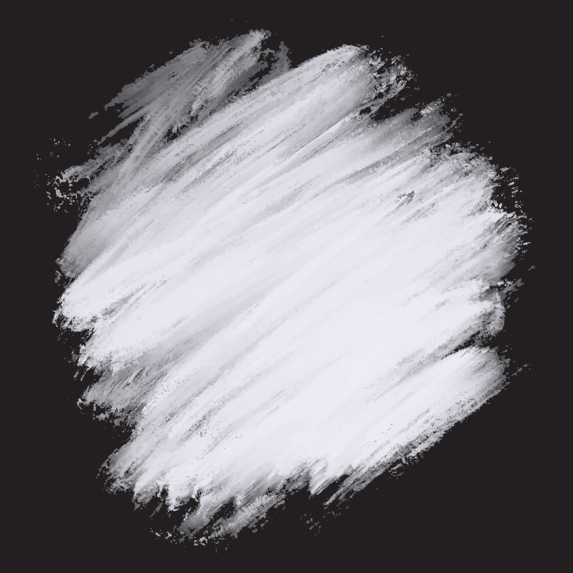 White oil acrylic paint over black background. White art brush paint