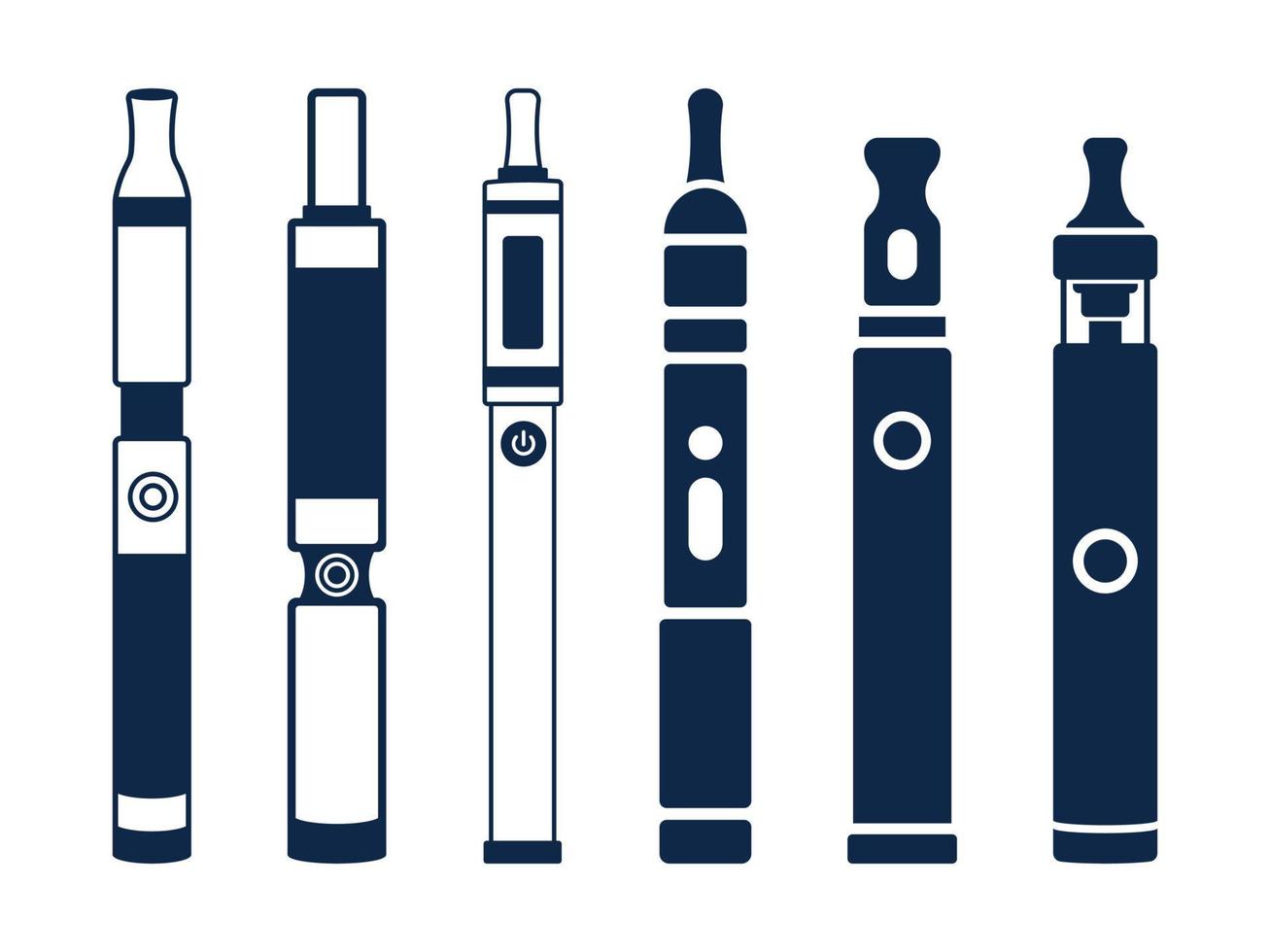 Electronic Cigarette, Vape Smoke Clip Art Set. Flat Illustration Colorful, And Free Vector Downloadable.