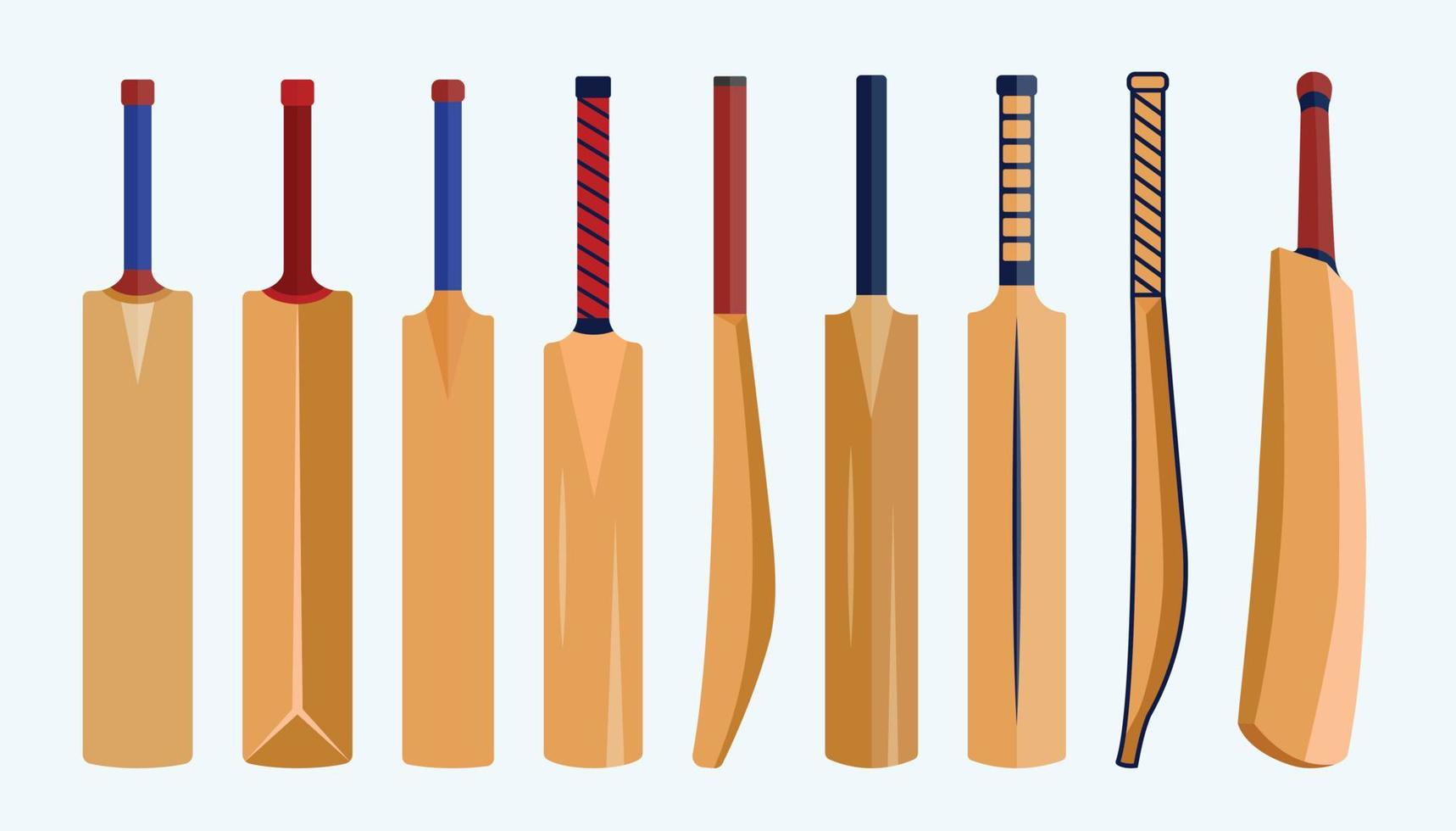 ilustraciones de bate de cricket clip art mejor diseño de conjunto único, fondo blanco con descarga gratuita de archivo vectorial premium. concepto creativo y diseño de alta calidad. vector