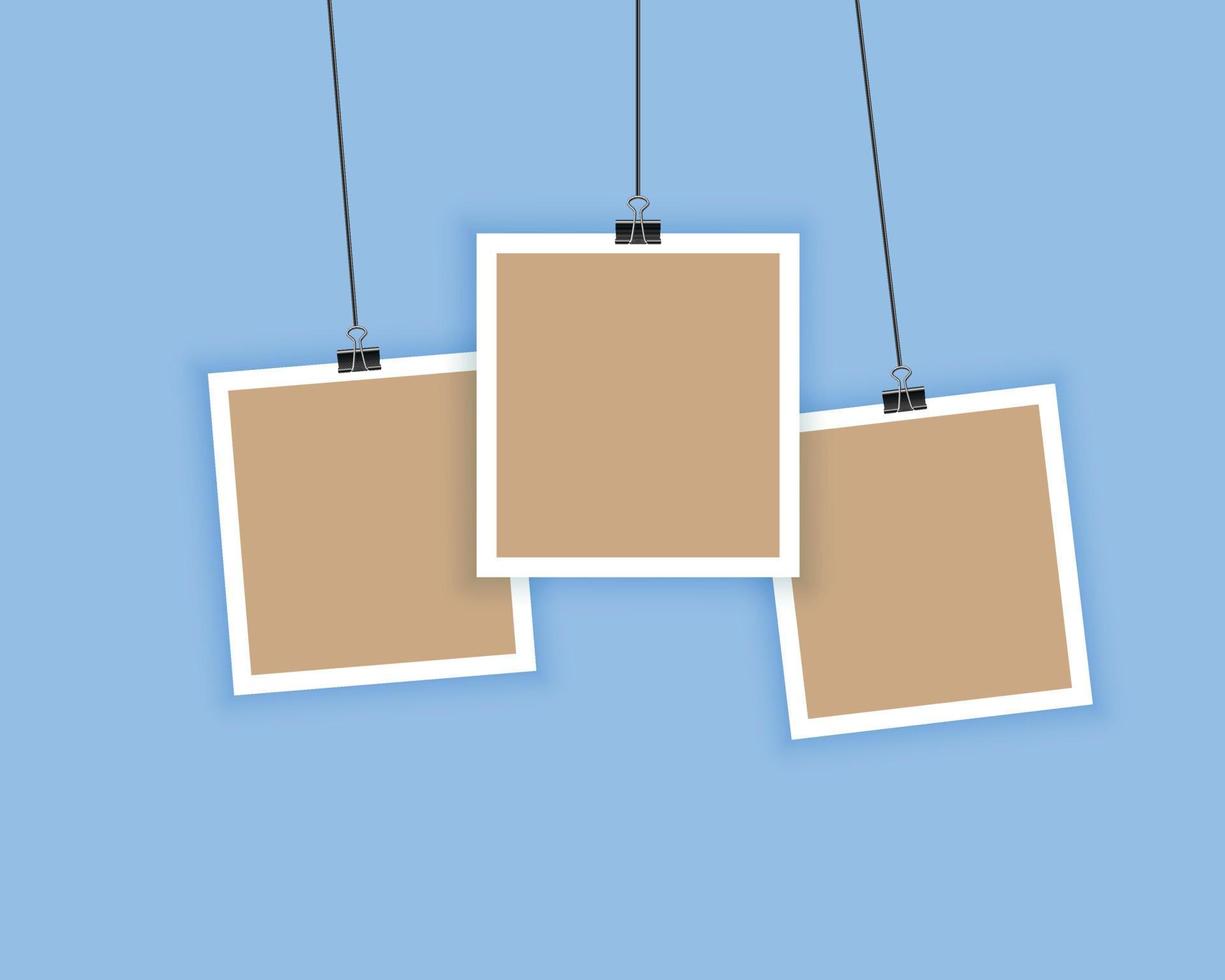 Unique Light Blue Three Photo Frames In Hanging  Style And Creative, free Vector Free Downloadable Main File.