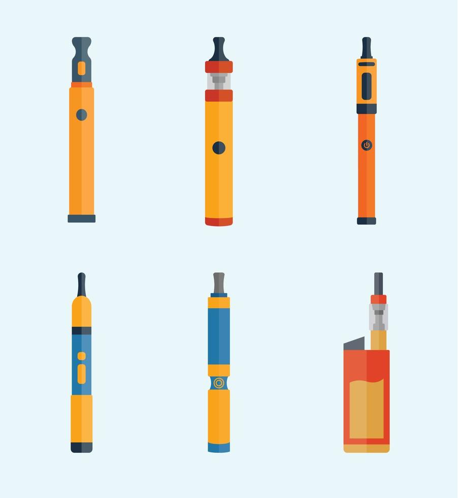 Cigarette And Smoke Illustrations Vector Set With Colorful design. Free Vector Free Collections. Vape Clip Art design.