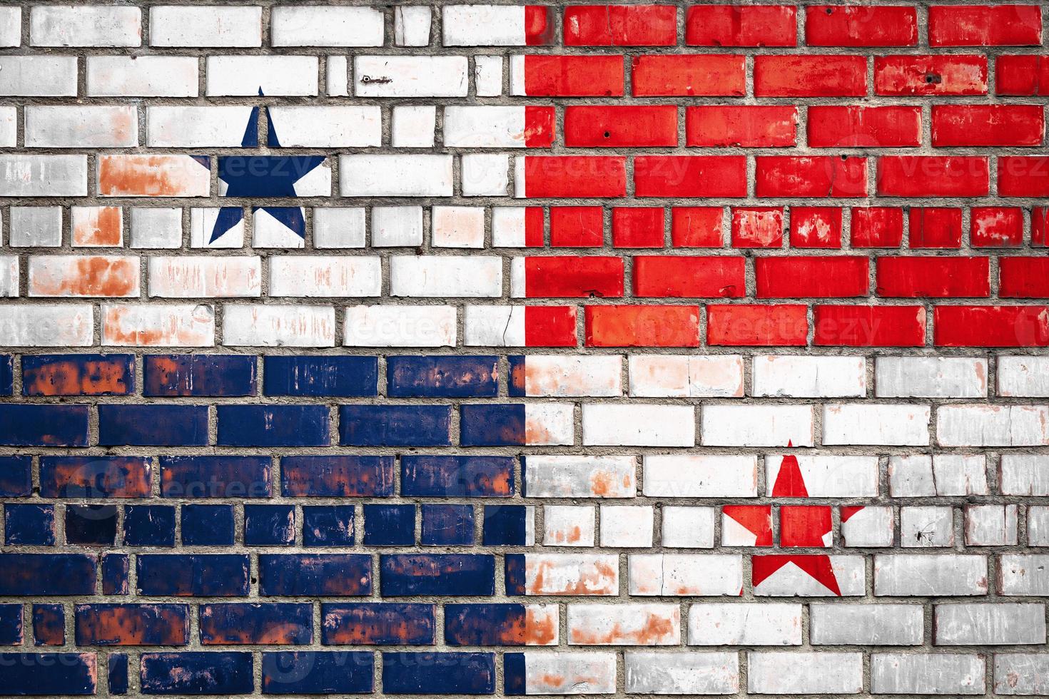 National  flag of the  Panama  on a grunge brick background. photo