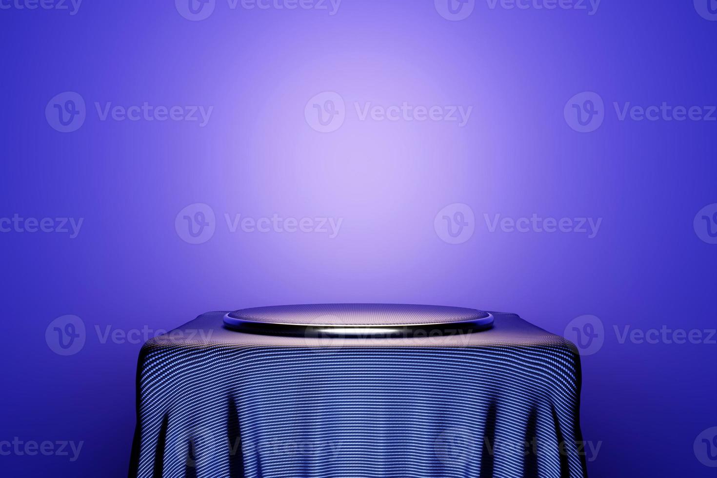 3d illustration of a  purple circle podium stand on the background of a geometric composition. 3d rendering. Minimalism geometry background photo