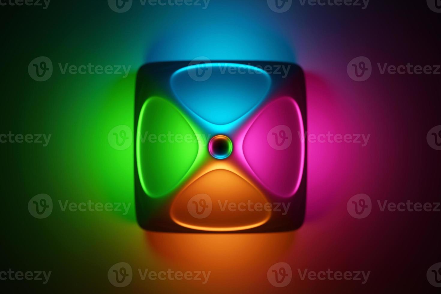 3d illustration     lighting cube flying on  colorful isolated background photo